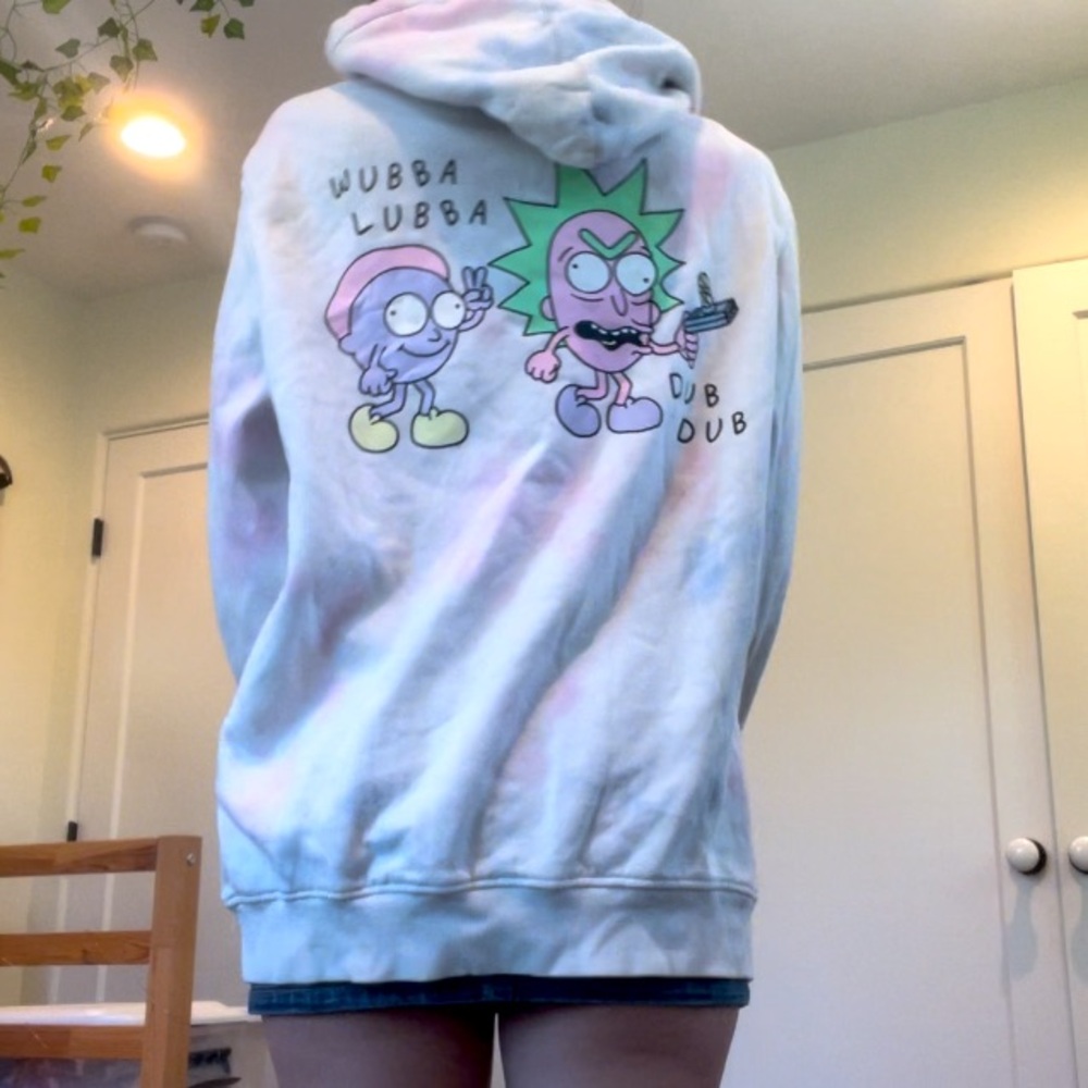 rick and morty tie dye cotton heavyweight sweatshirt - Picture 3 of 7